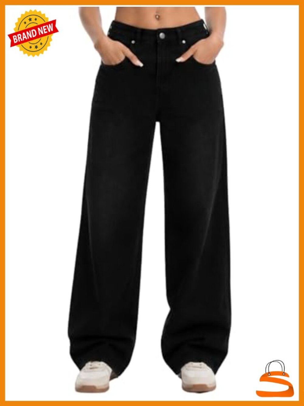 Baggy Jeans for Women Retro Mid Rise Wide Leg Loose Boyfriend Oversized Denim